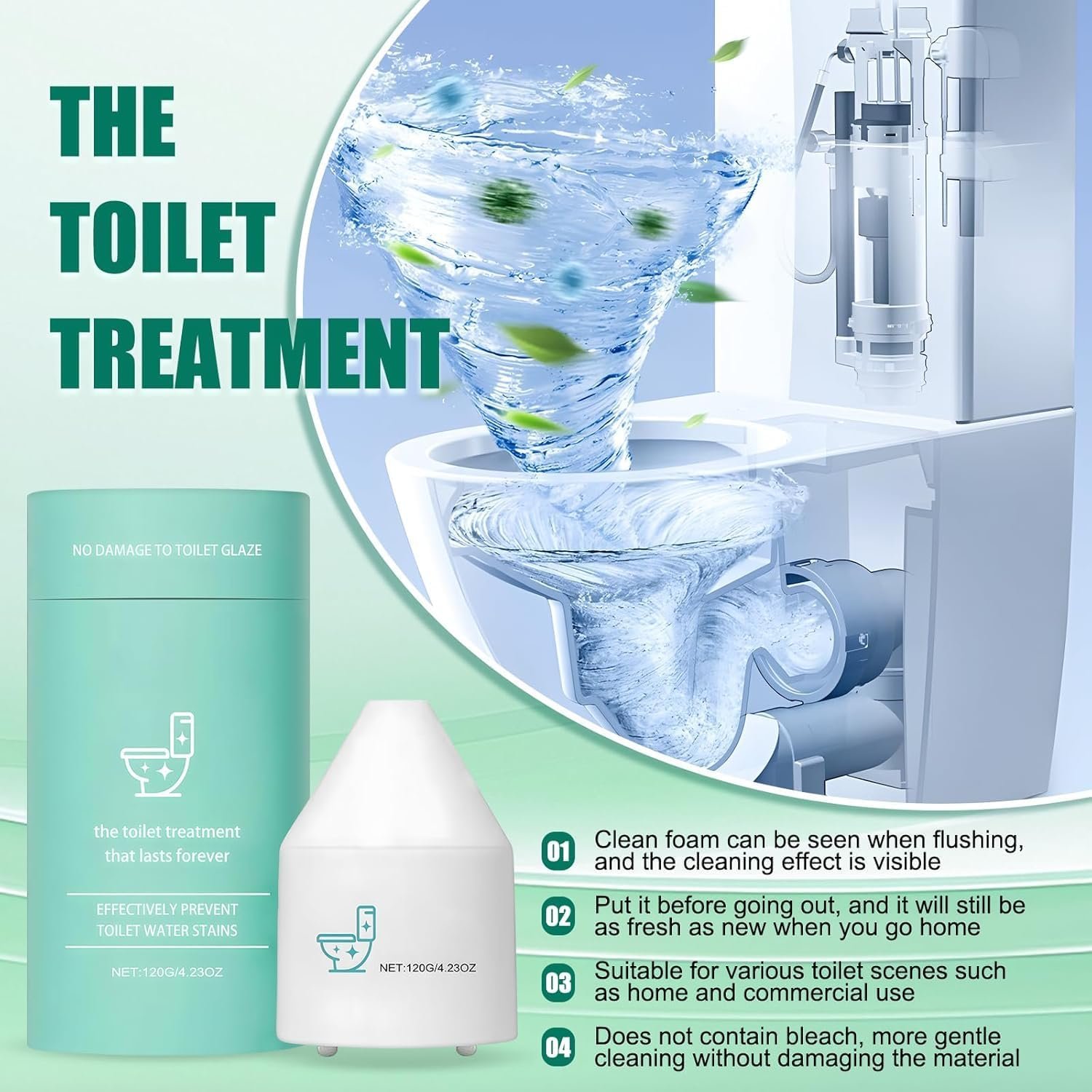 Krazy Clean Toilet Cleaner, Krazy Clean Pro 10 Years Toilet Bowl Cleaners, Long-Lasting Fresh Scent, Automatic Refreshes Toilets, Long-Lasting Bowl Cleaner Fresh Scent (1PCS). - Image 4