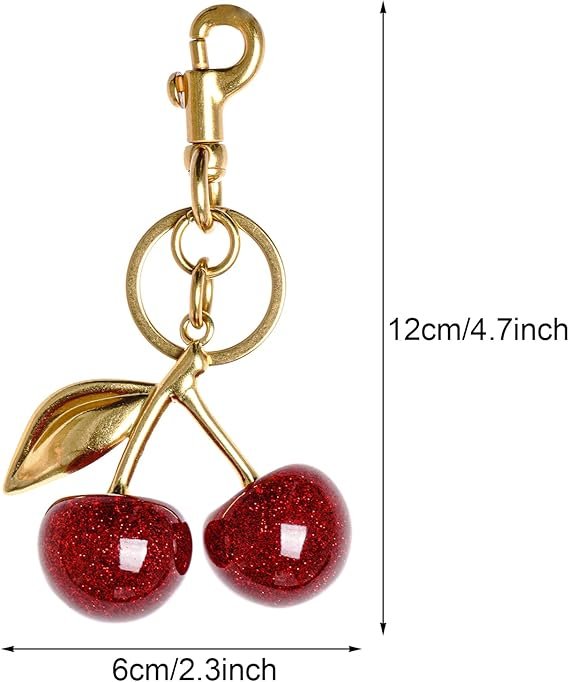 Cherry Keychain and Bag Charm - Cherry Purse Charms for Handbags - Image 5