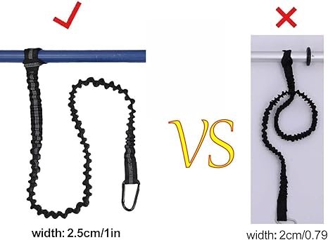 Paddle Leash Kayak Paddle Holder Tool Lanyard - 2 Pack Stretchable Paddle Strap with Carabiner Secure Leash Lanyard Rope for SUP Kayak Canoe Paddle Fishing Pole Rod. - Image 5