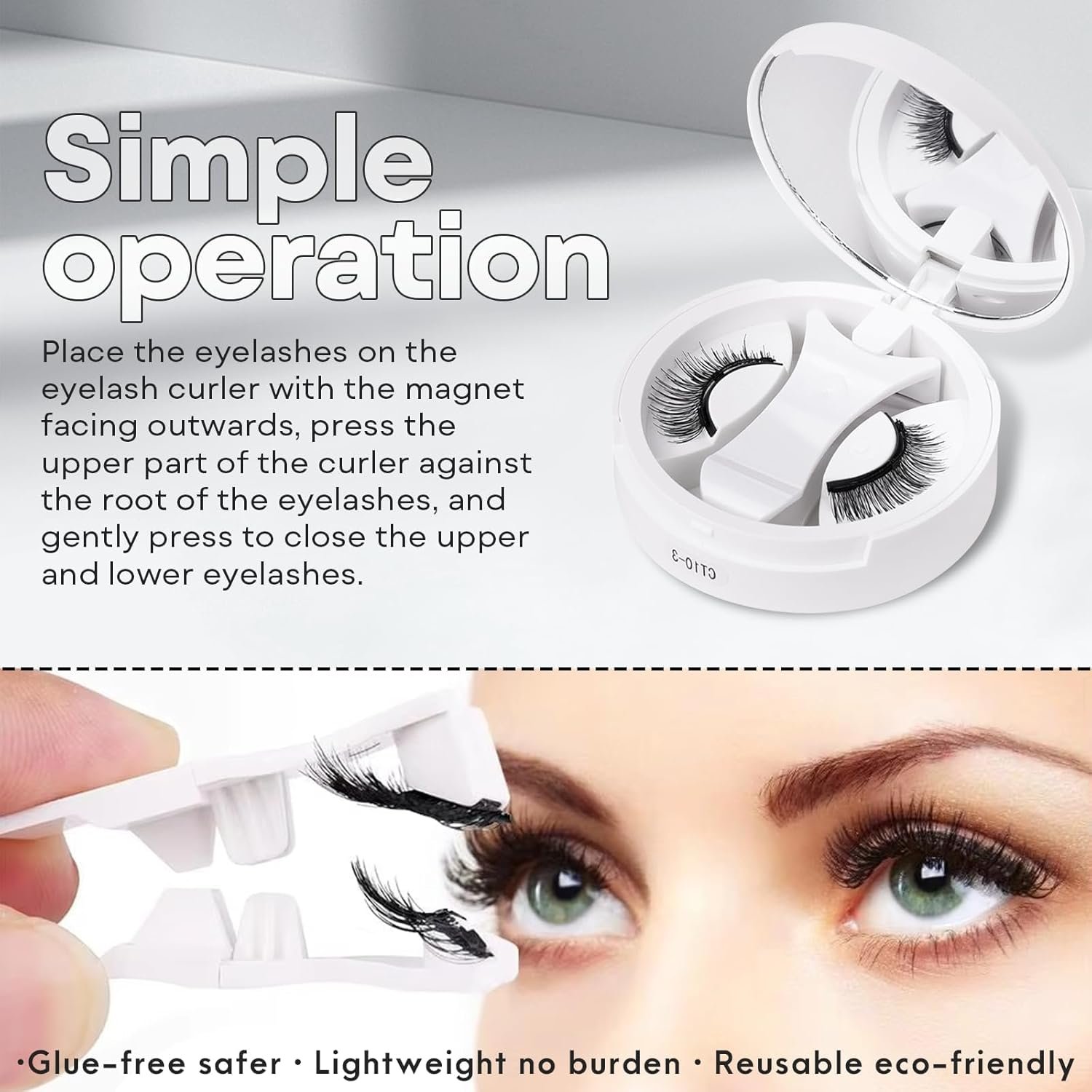 Waterproof, Lightweight, Natural Makeup No.CT10-5 BLACK , Magnetic Eyelashes, Magnetic Eyelashes No Glue or Eyeliner - Image 6
