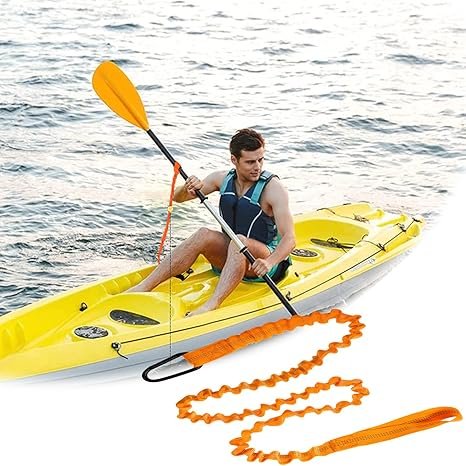 Paddle Leash Kayak Paddle Holder Tool Lanyard - 2 Pack Stretchable Paddle Strap with Carabiner Secure Leash Lanyard Rope for SUP Kayak Canoe Paddle Fishing Pole Rod. - Image 3