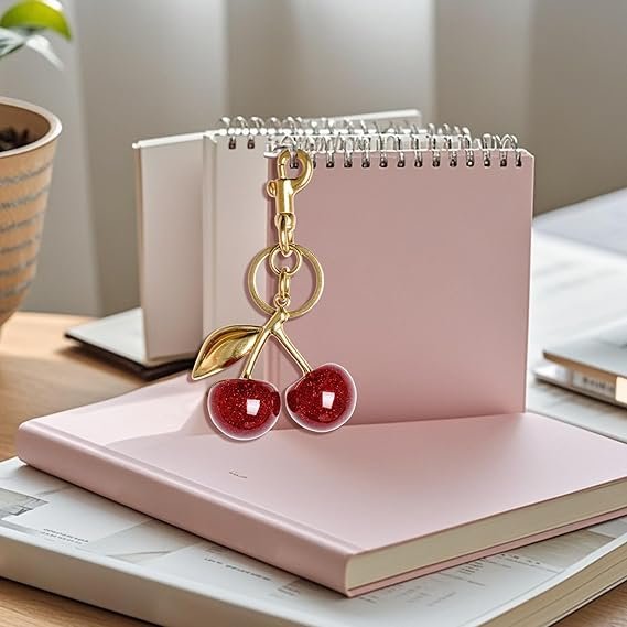Cherry Keychain and Bag Charm - Cherry Purse Charms for Handbags - Image 3