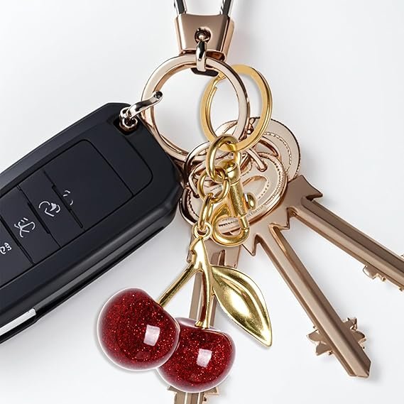 Cherry Keychain and Bag Charm - Cherry Purse Charms for Handbags - Image 2