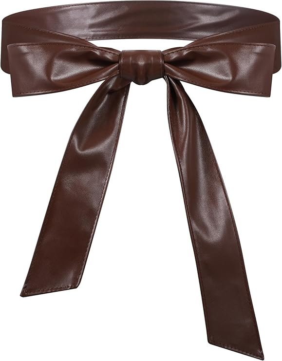 Women Leather Wrap Belt Obi Waist Fashion Tie Belt PU Sash for Dress Coat 1.85 Wide - Image 11