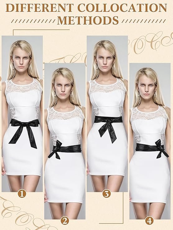 Women Leather Wrap Belt Obi Waist Fashion Tie Belt PU Sash for Dress Coat 1.85 Wide - Image 2
