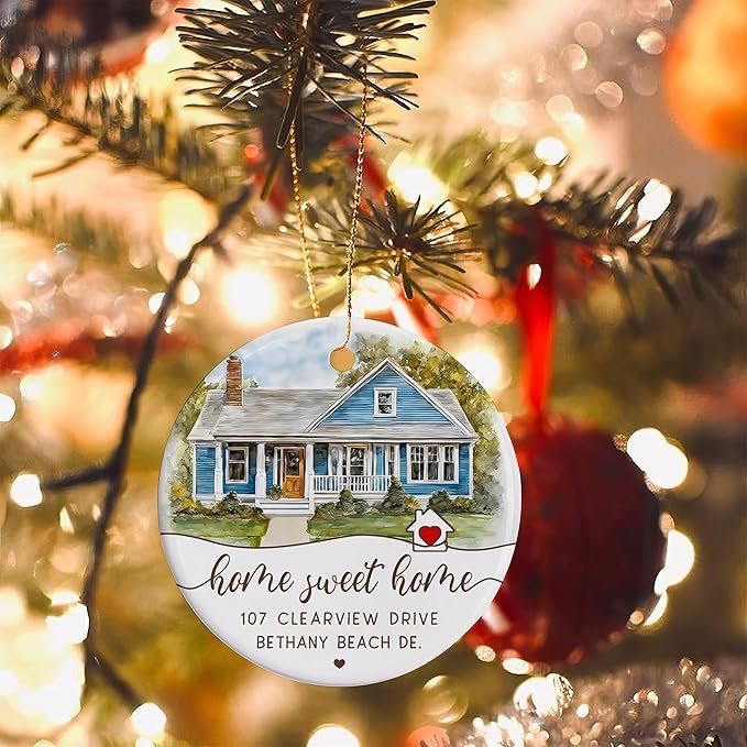 New Home 2024 Ornament Housewarming Gifts First House Ornament 2024 First Christmas in Our New Home Christmas Homewarming Gifts Welcome House Clear Crystal Hanging - Image 11