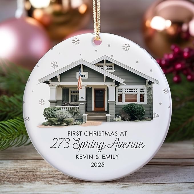 New Home 2024 Ornament Housewarming Gifts First House Ornament 2024 First Christmas in Our New Home Christmas Homewarming Gifts Welcome House Clear Crystal Hanging - Image 13