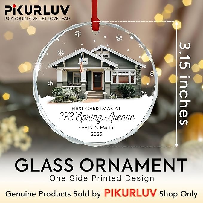 New Home 2024 Ornament Housewarming Gifts First House Ornament 2024 First Christmas in Our New Home Christmas Homewarming Gifts Welcome House Clear Crystal Hanging - Image 9