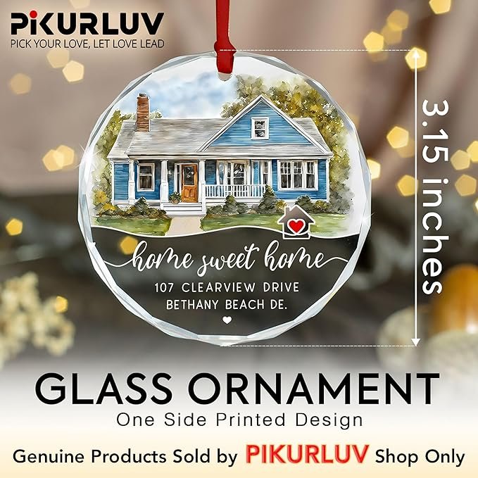New Home 2024 Ornament Housewarming Gifts First House Ornament 2024 First Christmas in Our New Home Christmas Homewarming Gifts Welcome House Clear Crystal Hanging - Image 12